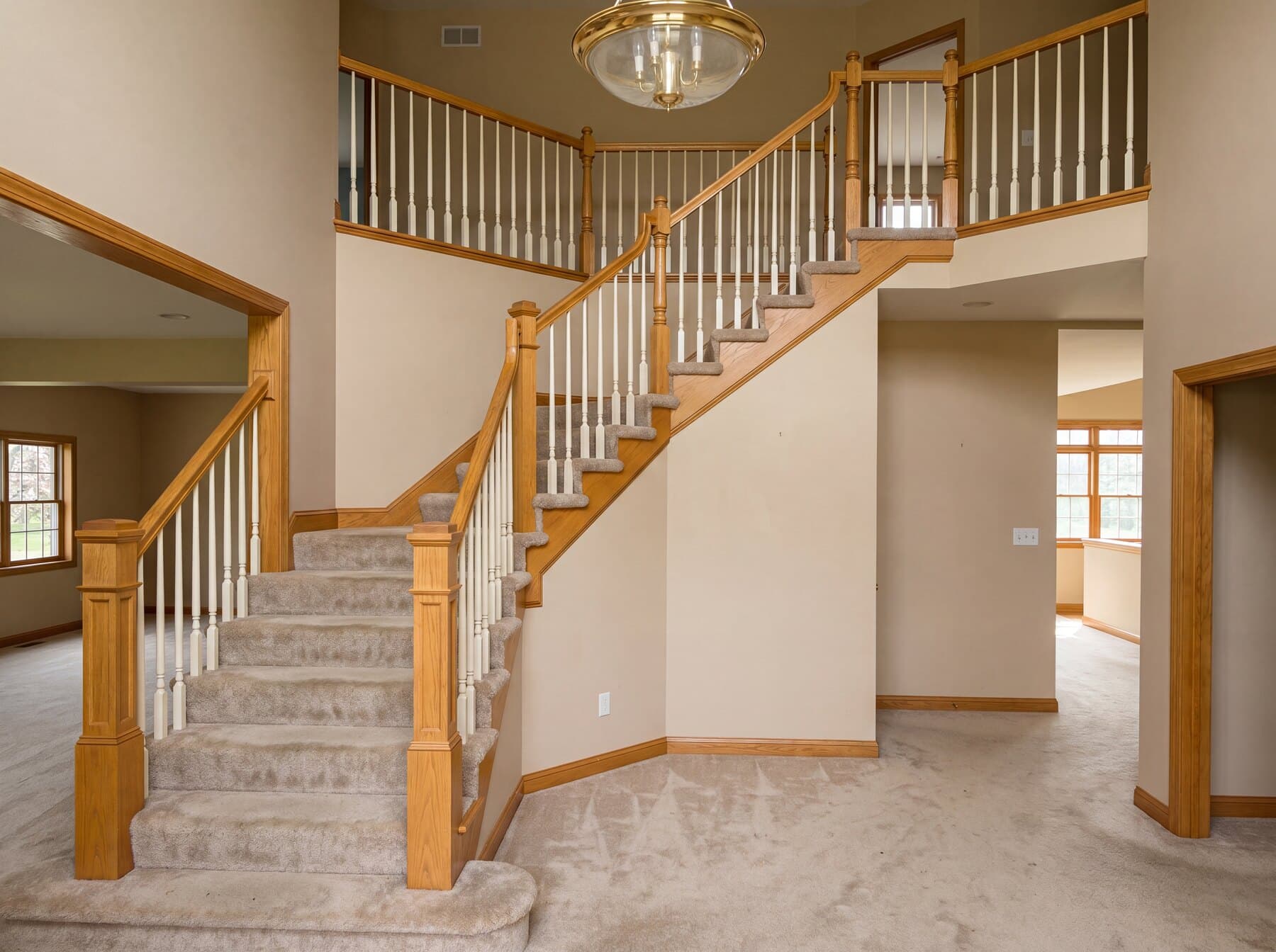 Worn original stair treads before replacement — Center Valley