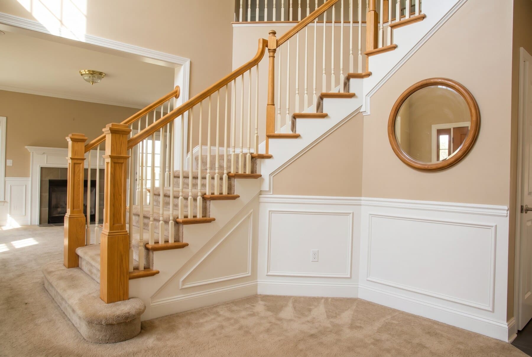 Weathered, irregular original period newel before restoration — Center Valley.