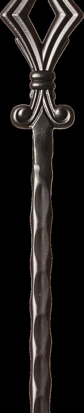 Oil-rubbed bronze iron baluster — warm dark antique metal