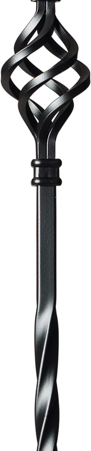 Satin-black powder-coated iron baluster
