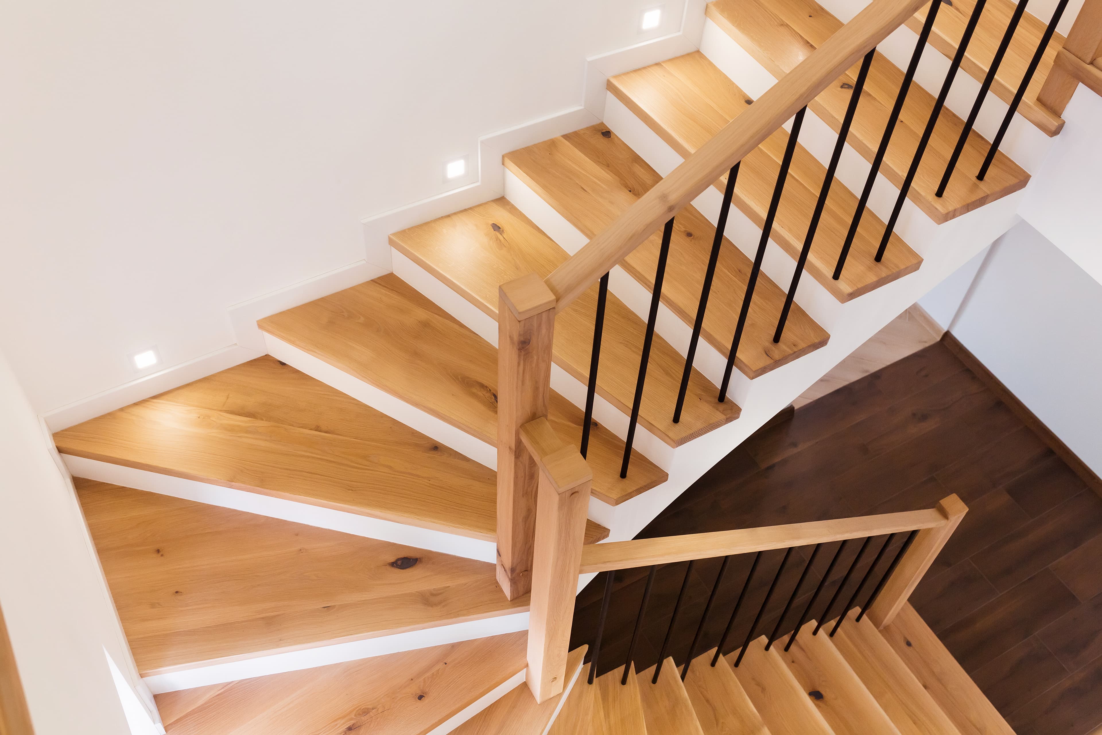 Modern iron and oak staircase — client reference photo