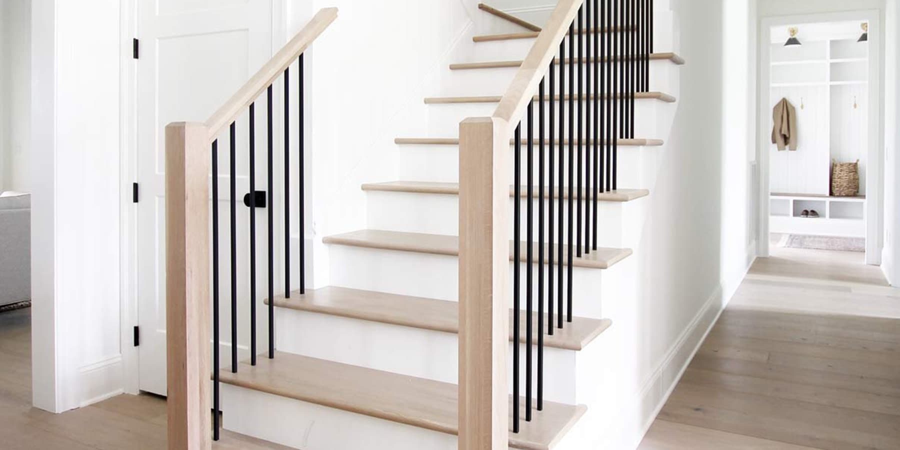 Wood stair posts on display in the Snyder showroom