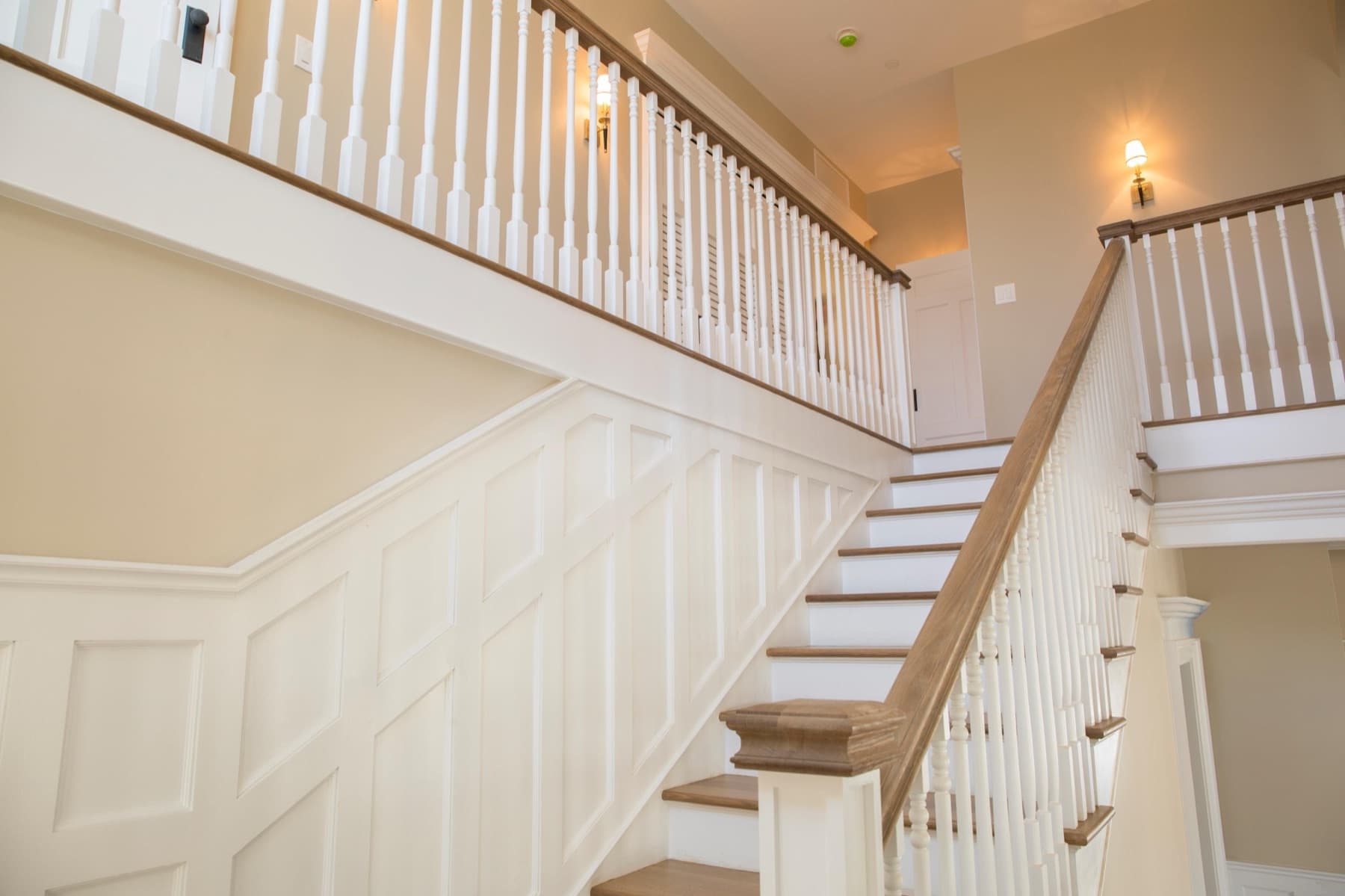Faucett residence — full staircase with white oak treads after replacement