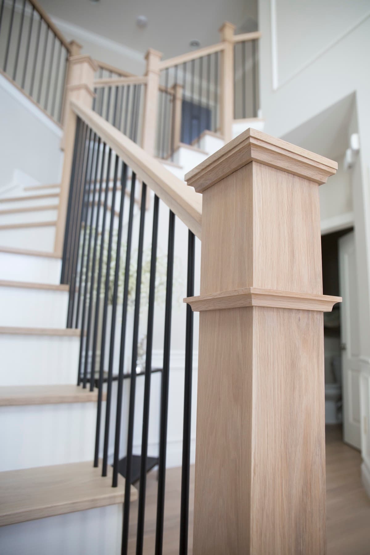 Solid wood staircase with a sound railing and treads — Lehigh Valley stair repair