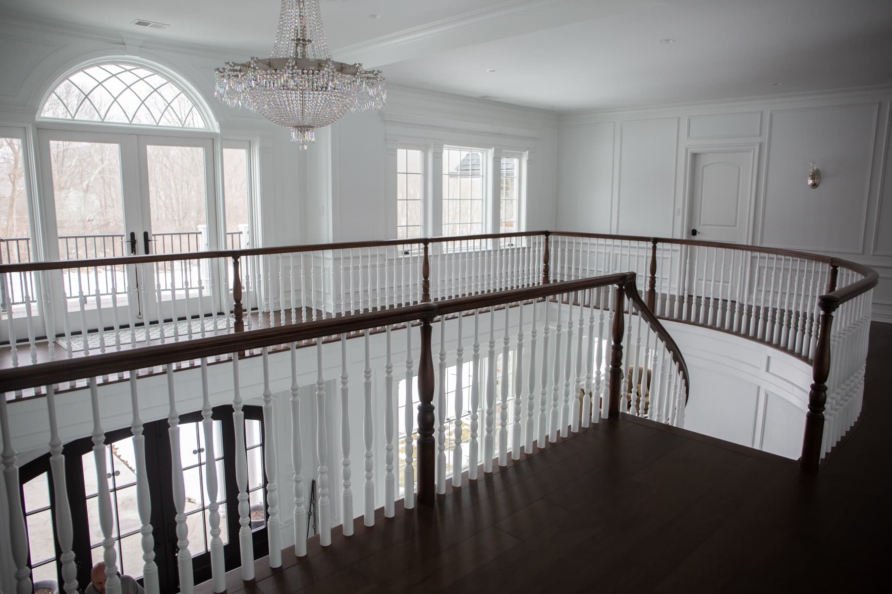 Finished hardwood Snyder staircase in a Lehigh Valley home