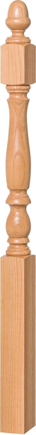 Country-series turned wood newel post