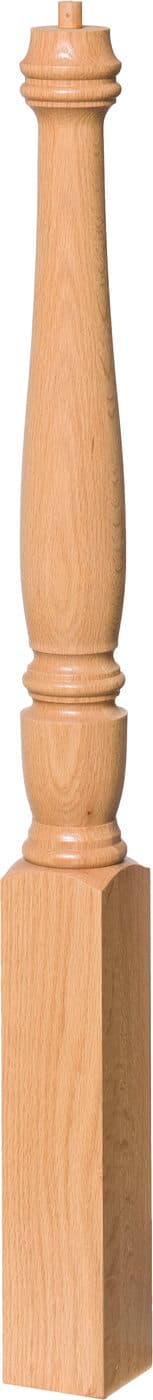 Georgia-series turned wood newel post with broad cove