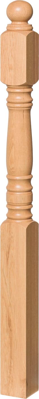 Hampton transitional wood newel post with square top block